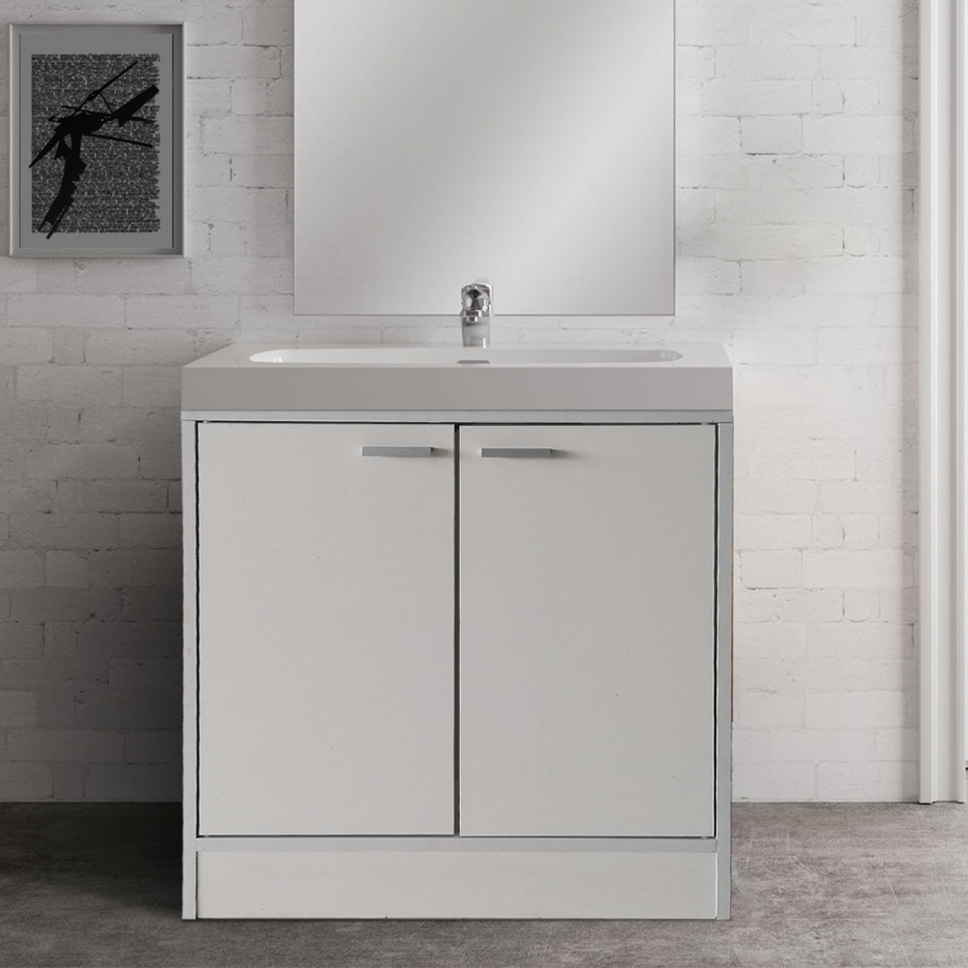 Wastafelonderkast - badkamermeubel - wit - alternatieve afbeelding