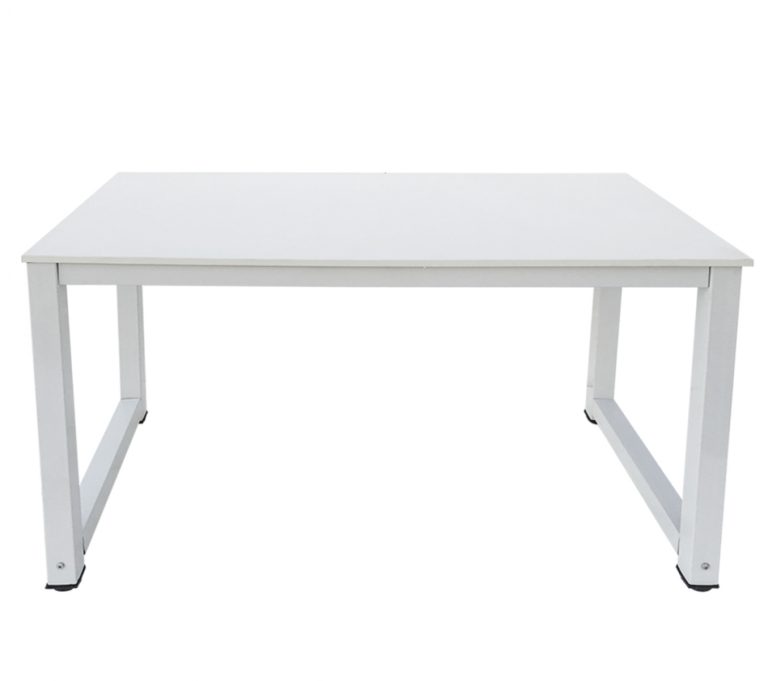 VDD Office Bureau met Wit Houten Tafelblad - Wit Metalen Frame