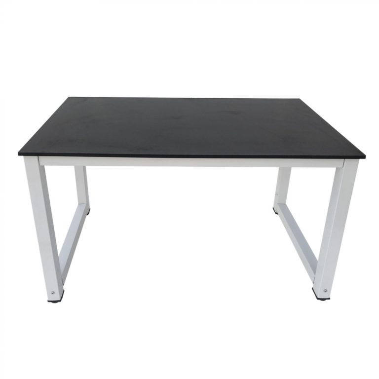 VDD Office Bureau met Zwart Houten Tafelblad - Wit Metalen Frame