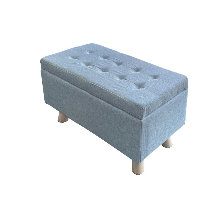VDD Kinderpoef - Met Opbergruimte - 60 cm x 34 cm x 30 cm - Grijs