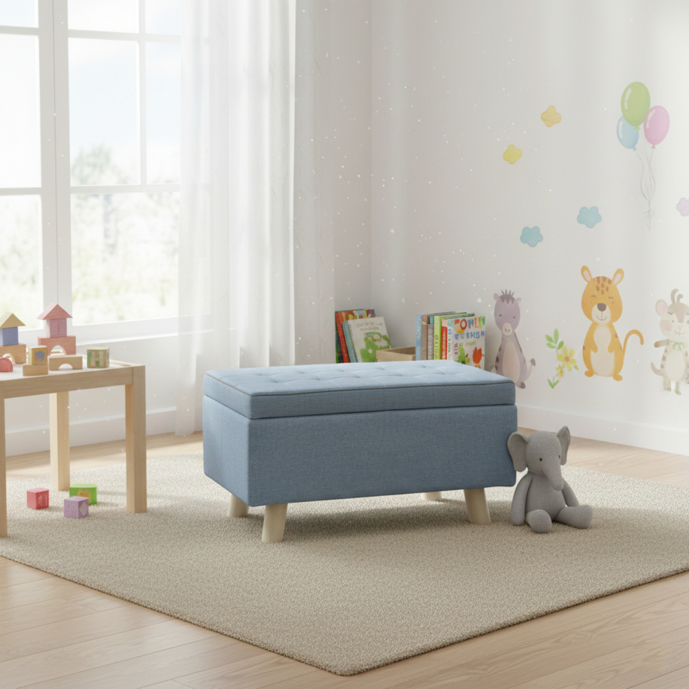 VDD - Poef - Poef met opbergruimte - Kinderpoef - Kinderzetel - Kinder poef - alternatieve afbeelding