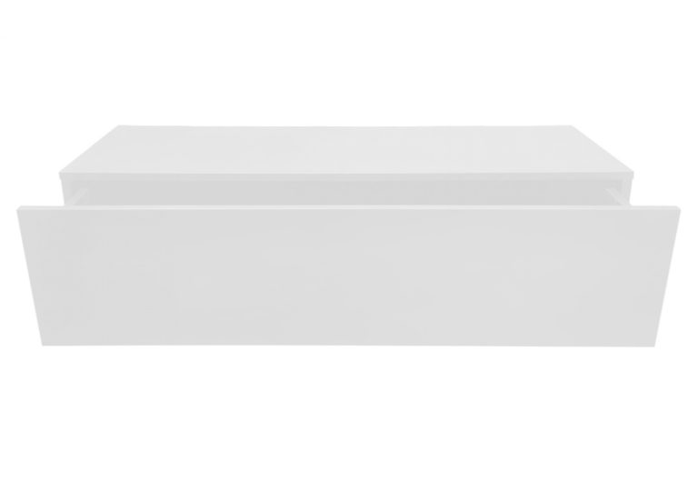 Zwevend halkastje - hangende dressoir kast - met lade - 100 cm breed - wit