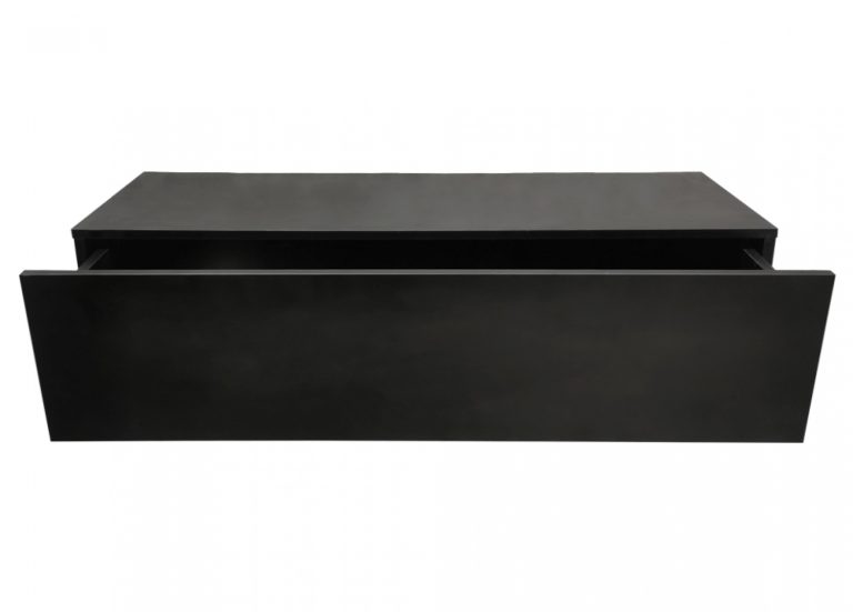 Zwevend halkastje - hangende dressoir kast - 100 cm breed - zwart