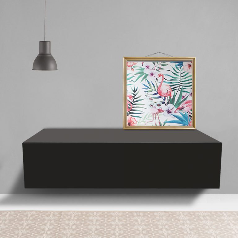 Zwevend halkastje - hangende dressoir kast - 100 cm breed - zwart - alternatieve afbeelding