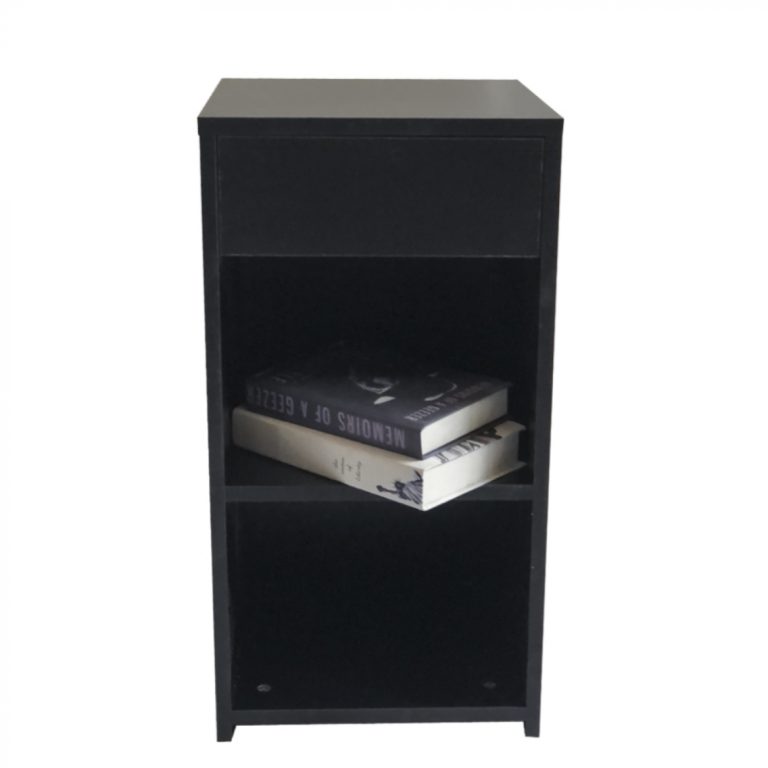 Wandkast Stoer metaal hout industrieel design open boekenkast 137 cm hoog zwart - Meubel-Plein