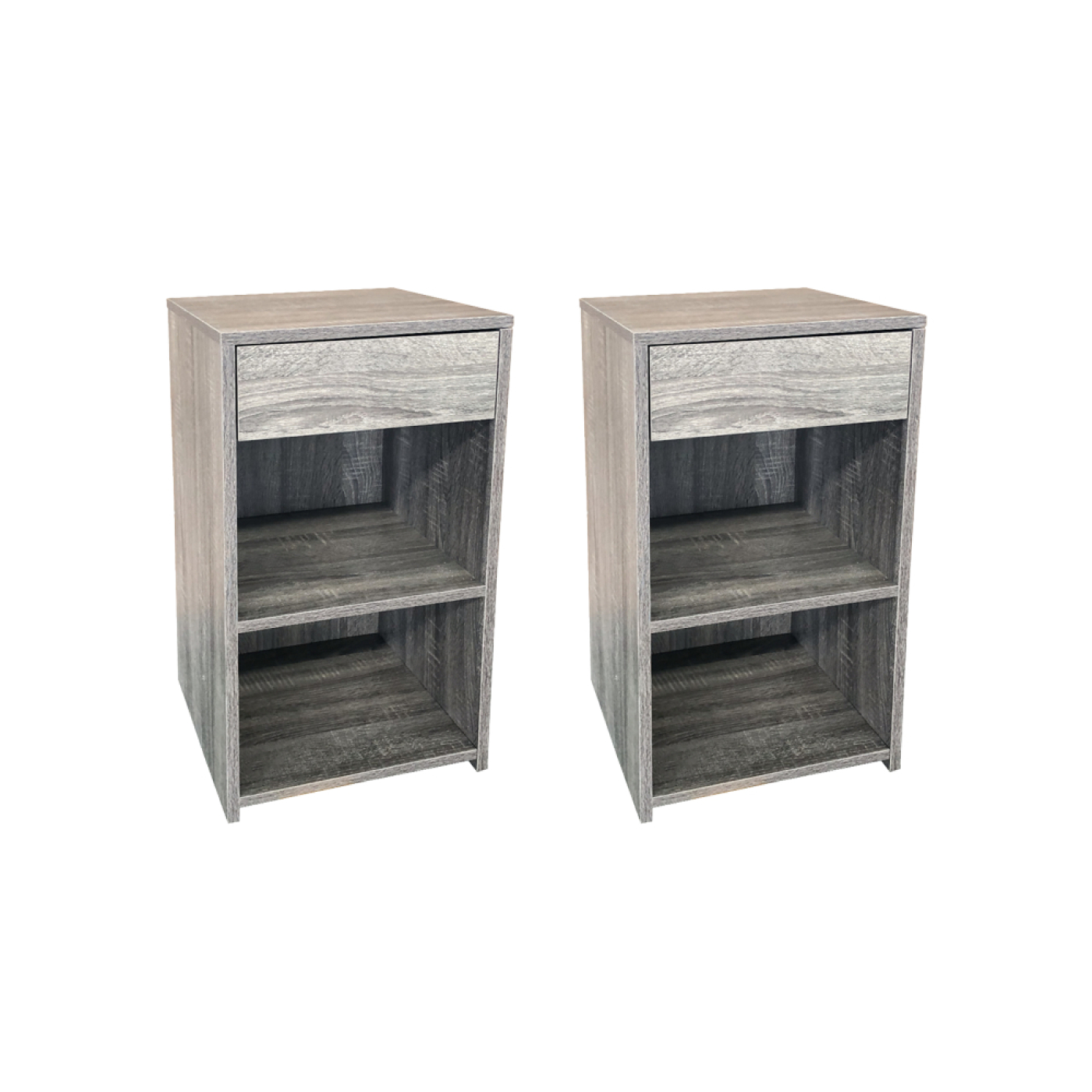 VDD - Nachtkastje - Nachtkastje set van 2 - Nachtkastjes - Nachtkastje grijs - Nachtkastje hout - Nachtkastjes grijs