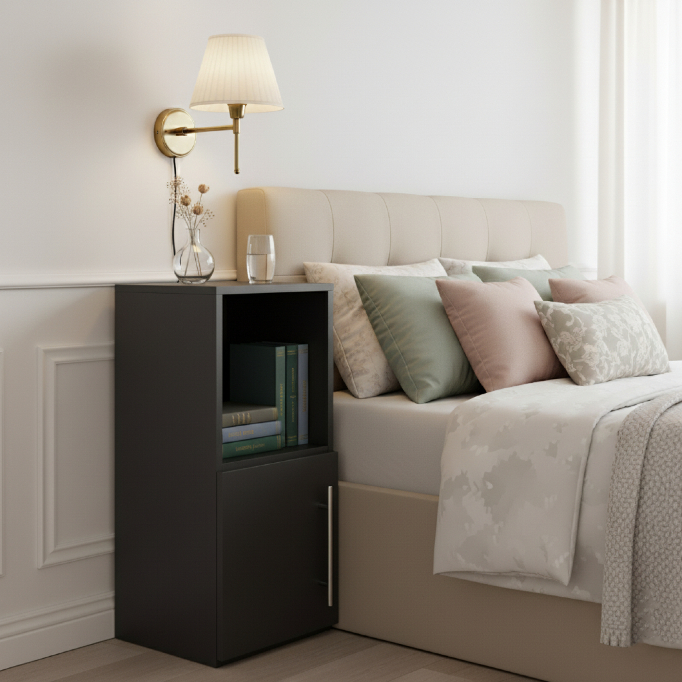 VDD - Nachtkastje - Nachtkastje zwart - Nachtkastje modern - Nachtkastje hout - alternatieve afbeelding