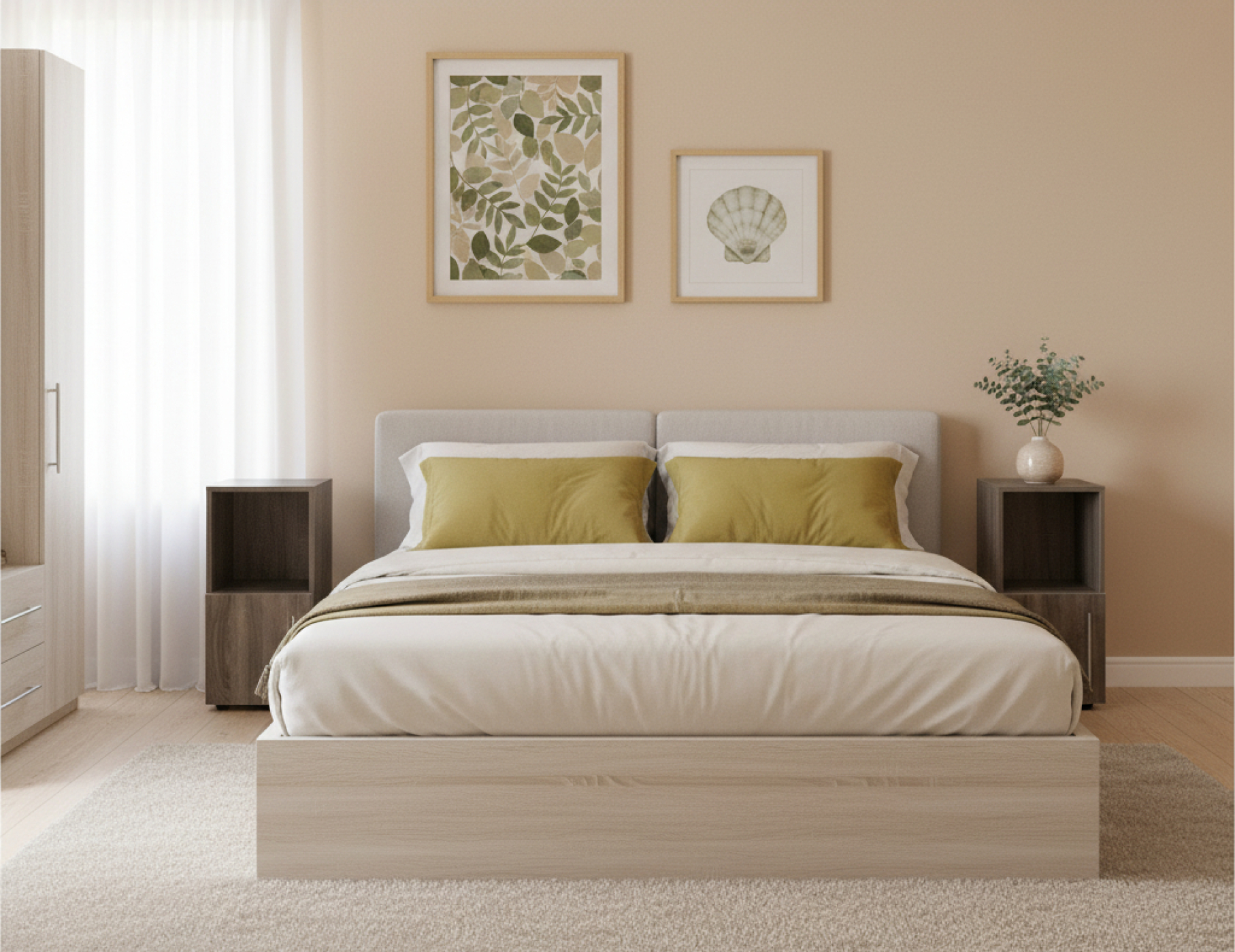 VDD - Nachtkastje - Nachtkastje set van 2 - Nachtkastjes - Nachtkastje grijs - Nachtkastje hout - Nachtkastjes grijs - alternatieve afbeelding