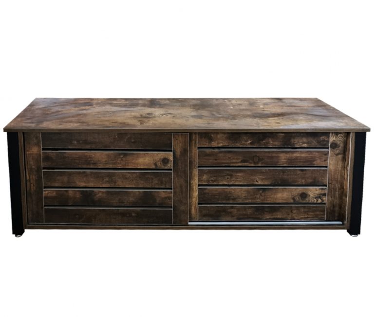 Wandkast boekenkast Stoer industrieel design metaal hout 178 cm hoog zwart - Meubel-Plein