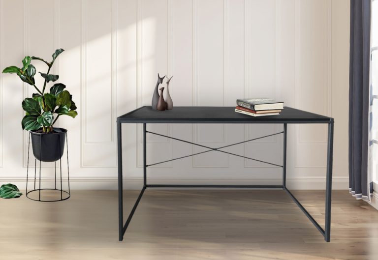 Bureau Stoer - laptoptafel - computertafel - sidetable - industrieel design - 100 cm breed - wit - Meubel-Plein