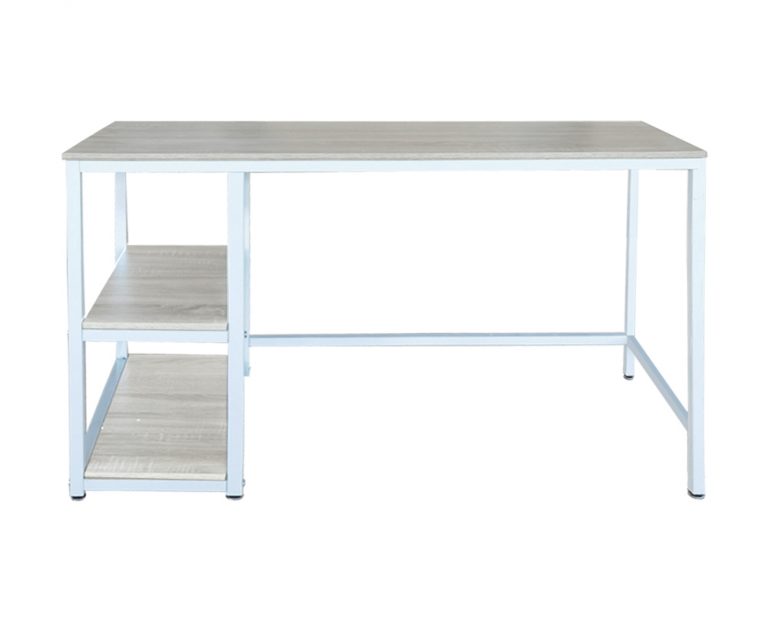 Computertafel bureau Stoer - industrieel modern - 130 cm breed - zwart frame en tafelblad - Meubel-Plein