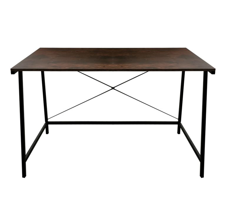 Bureau laptop computer tafel Stoer - industrieel vintage - zwart metaal bruin hout