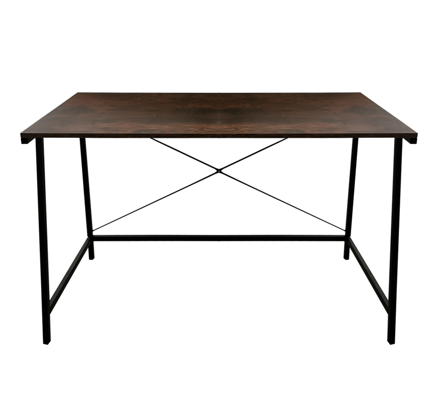 Bureau laptop computer tafel Stoer - industrieel vintage - zwart metaal bruin hout