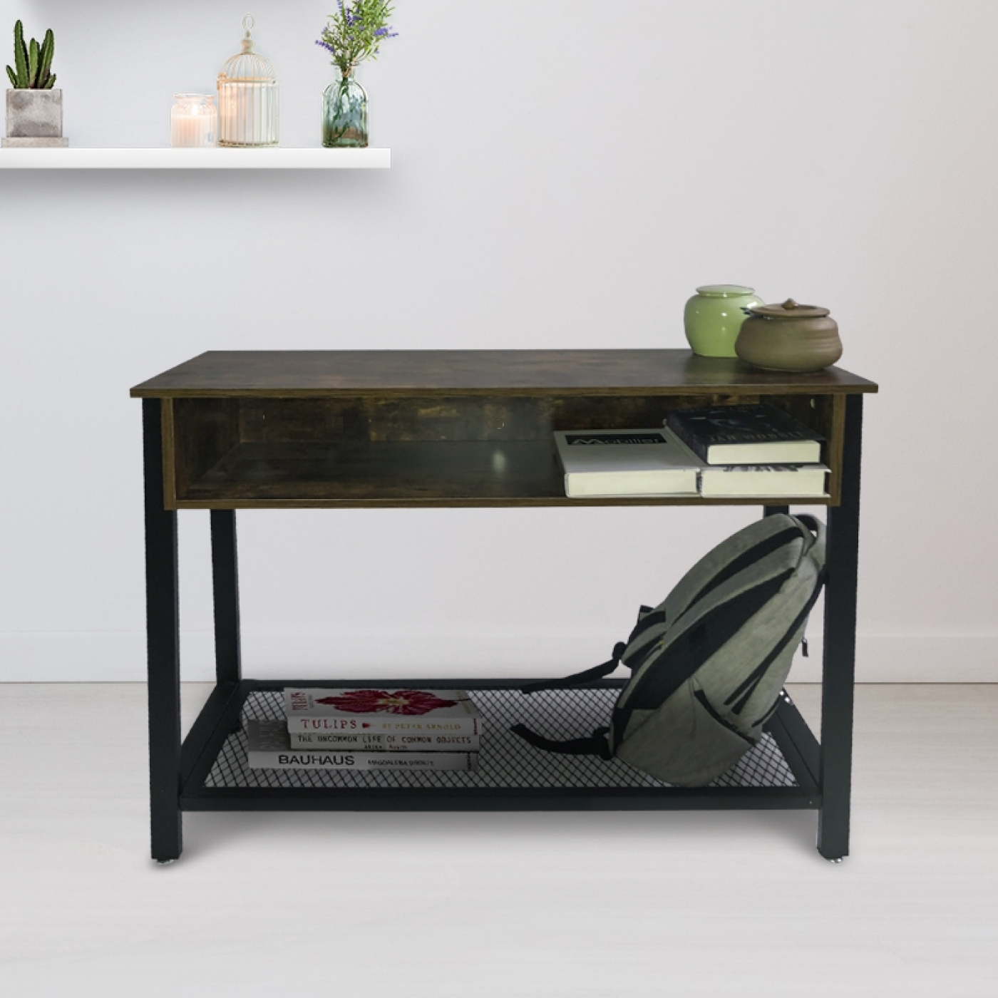 Side table console tafel Stoer industrieel design wandtafel - alternatieve afbeelding