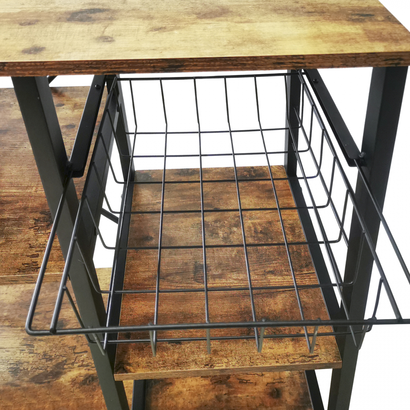 Keuken kast tafel Stoer industrieel vintage - keukenmeubel metalen frame - 90 cm breed - alternatieve afbeelding