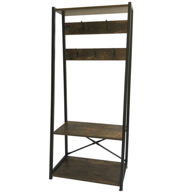 Wandkast boekenkast Stoer industrieel design metaal hout 178 cm hoog zwart - Meubel-Plein
