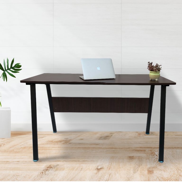 Computertafel  bureau Stoer - industrieel vintage - 130 cm breed - zwart metaal bruin hout - alternatieve afbeelding