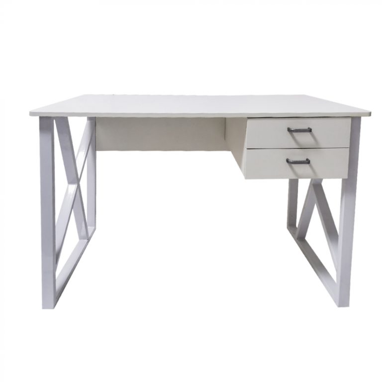 Bureau computer tafel Stoer - sidetable - industrieel modern - zwart metaal zwart hout - 110 cm breed - Meubel-Plein