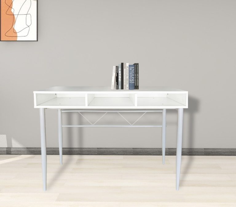 Bureau Stoer - laptoptafel - computertafel - industrieel - wit - Meubel-Plein