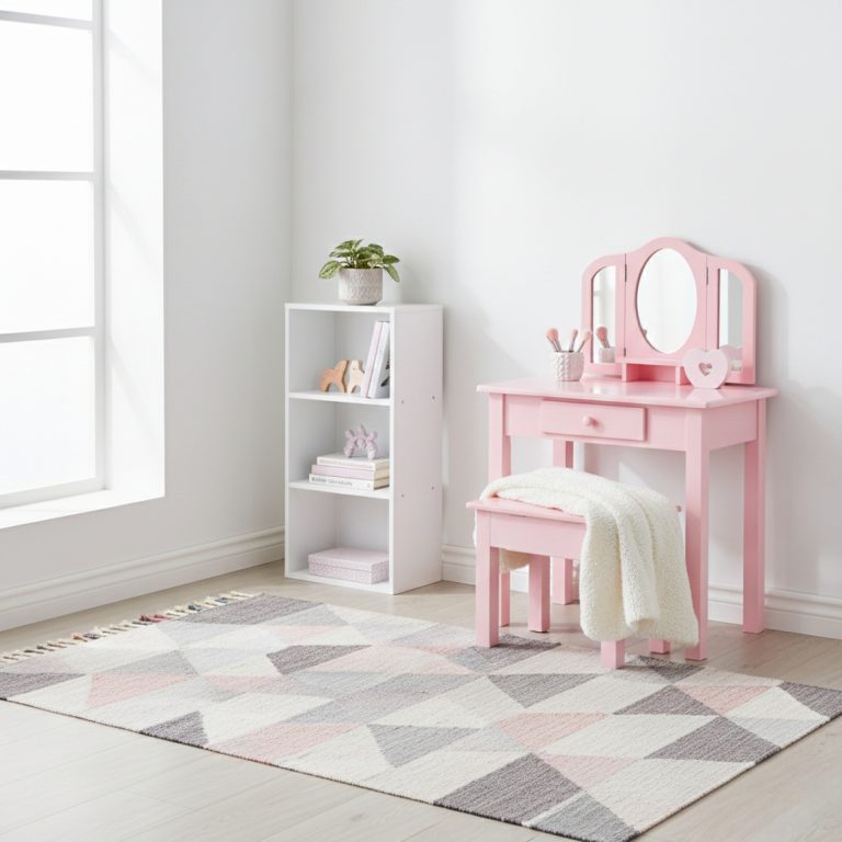 VDD - Kaptafel - Visagie meubel - Make up tafel - Kapstoel - Roze - alternatieve afbeelding