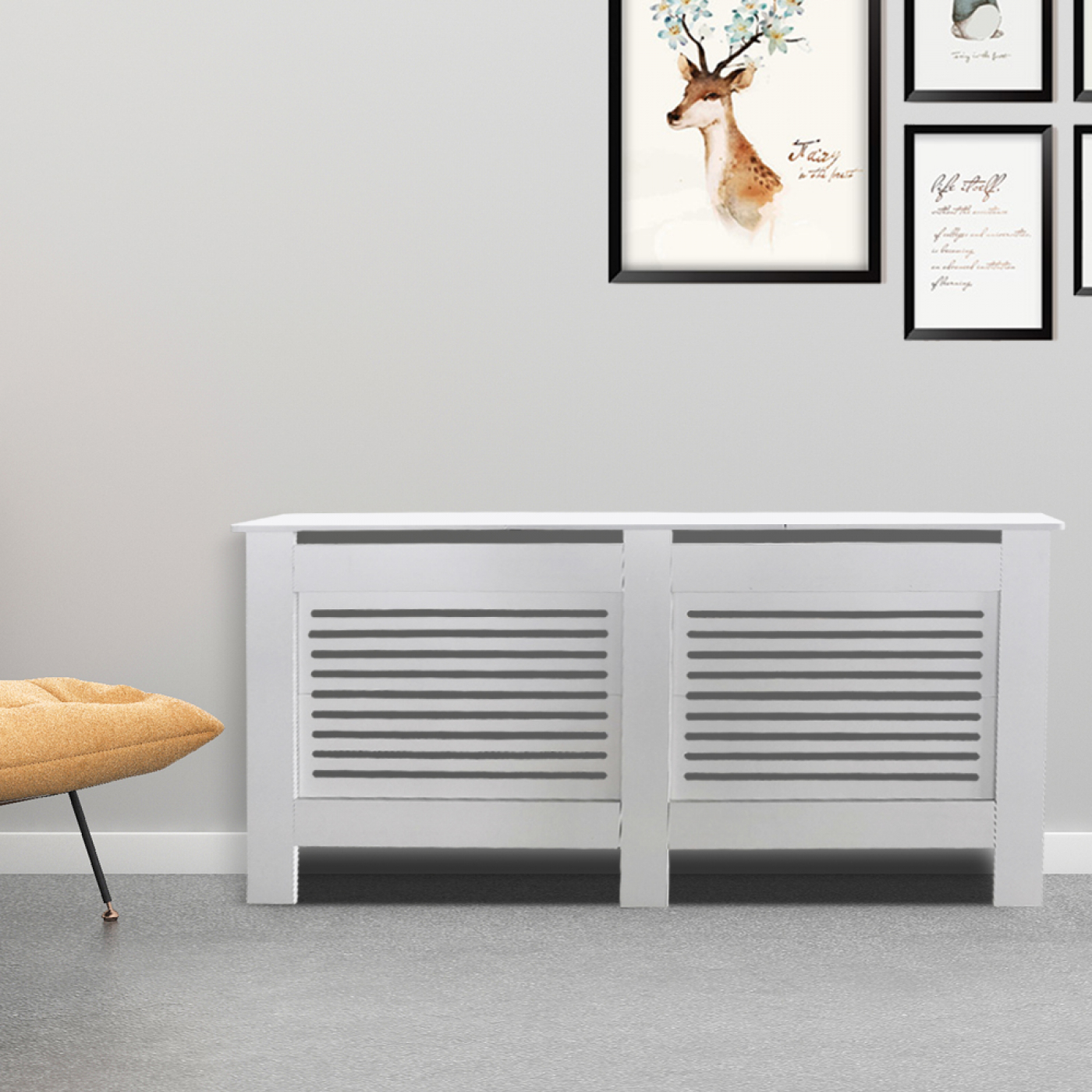 Radiatorombouw - verwarmingsombouw - radiatoromkasting - 152 cm x 82 cm - wit - alternatieve afbeelding