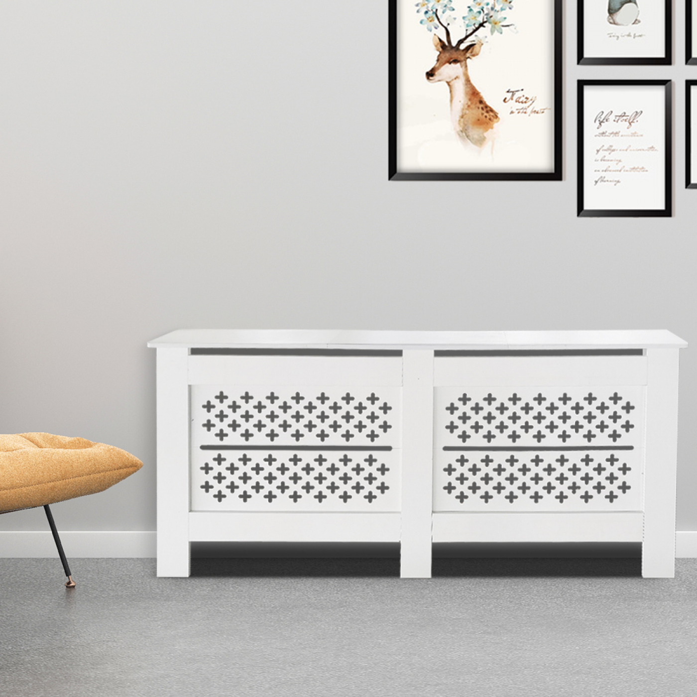 Radiatorombouw - verwarmingsombouw - radiatoromkasting - 172 cm x 82 cm - wit - alternatieve afbeelding