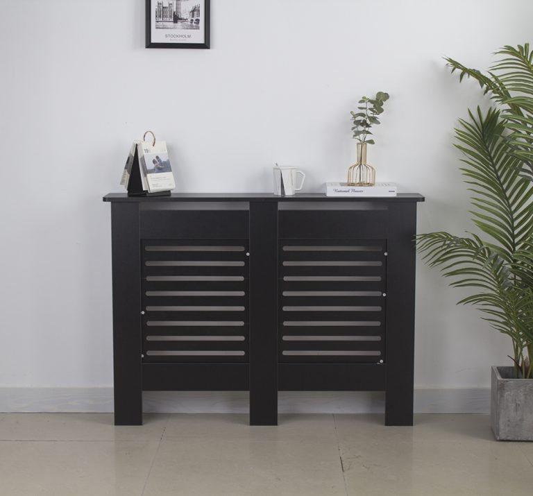 VDD Radiatorombouw - 112 cm breed x 82 cm hoog x 19 cm diep - Hout - Zwart - alternatieve afbeelding