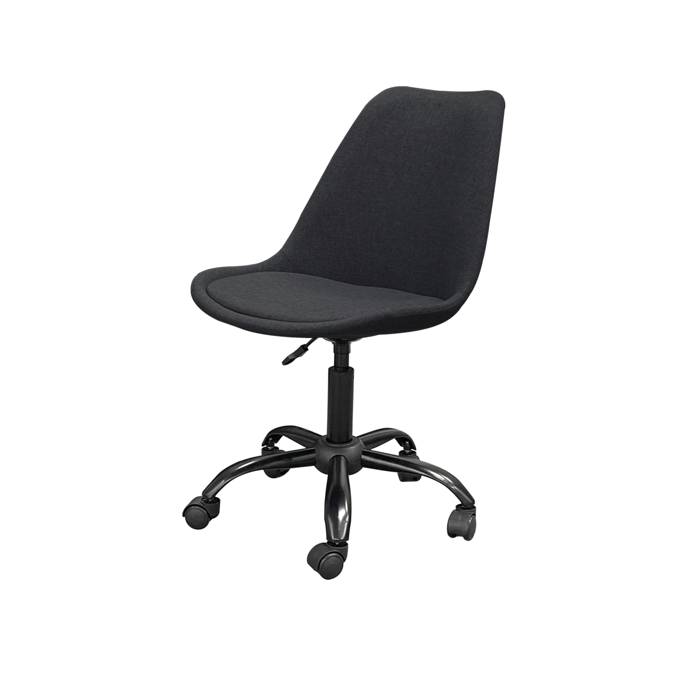 VDD - Stoffen kuipstoel - wielframe - verrijdbaar - zwart