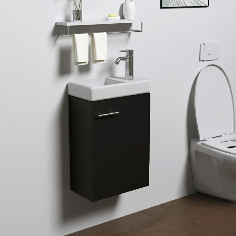 VDD – Toiletmeubel – Toiletmeubel met wasbak – Toiletmeubel zwart – Fonteinmeubel – Fontein meubel - alternatieve afbeelding