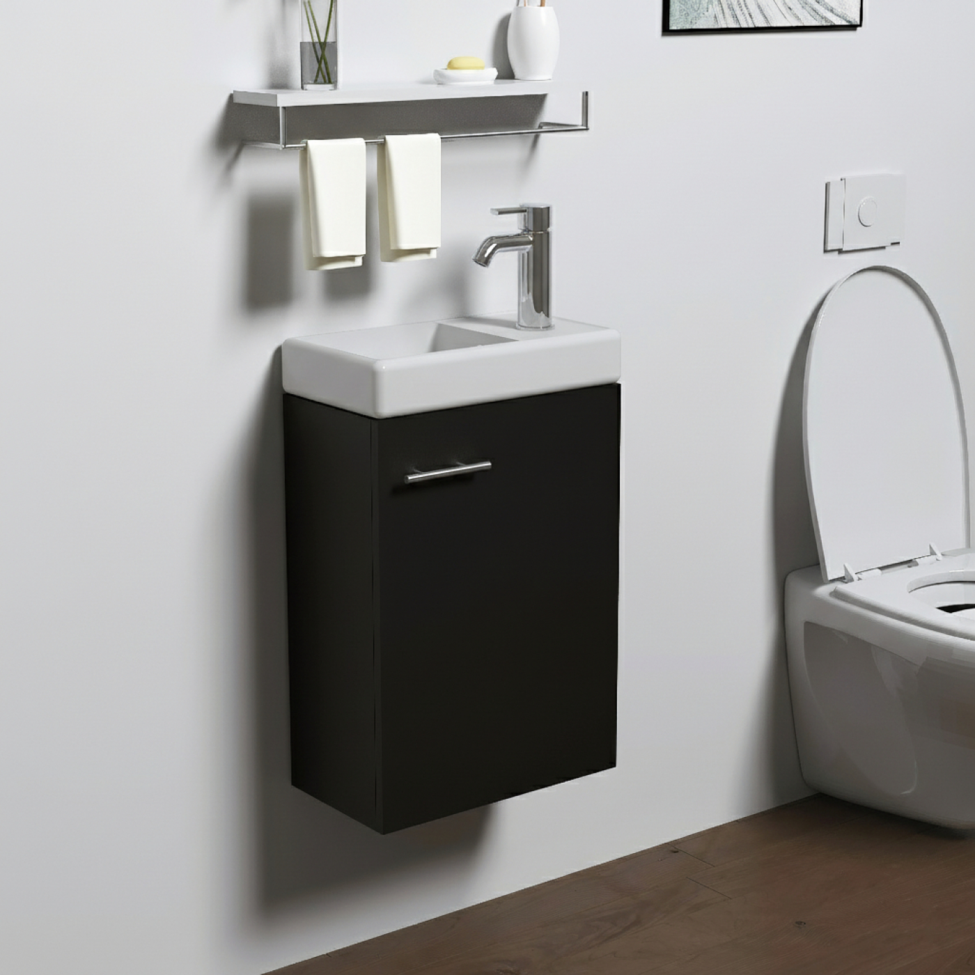 VDD – Toiletmeubel – Toiletmeubel met wasbak – Toiletmeubel zwart – Fonteinmeubel – Fontein meubel - alternatieve afbeelding