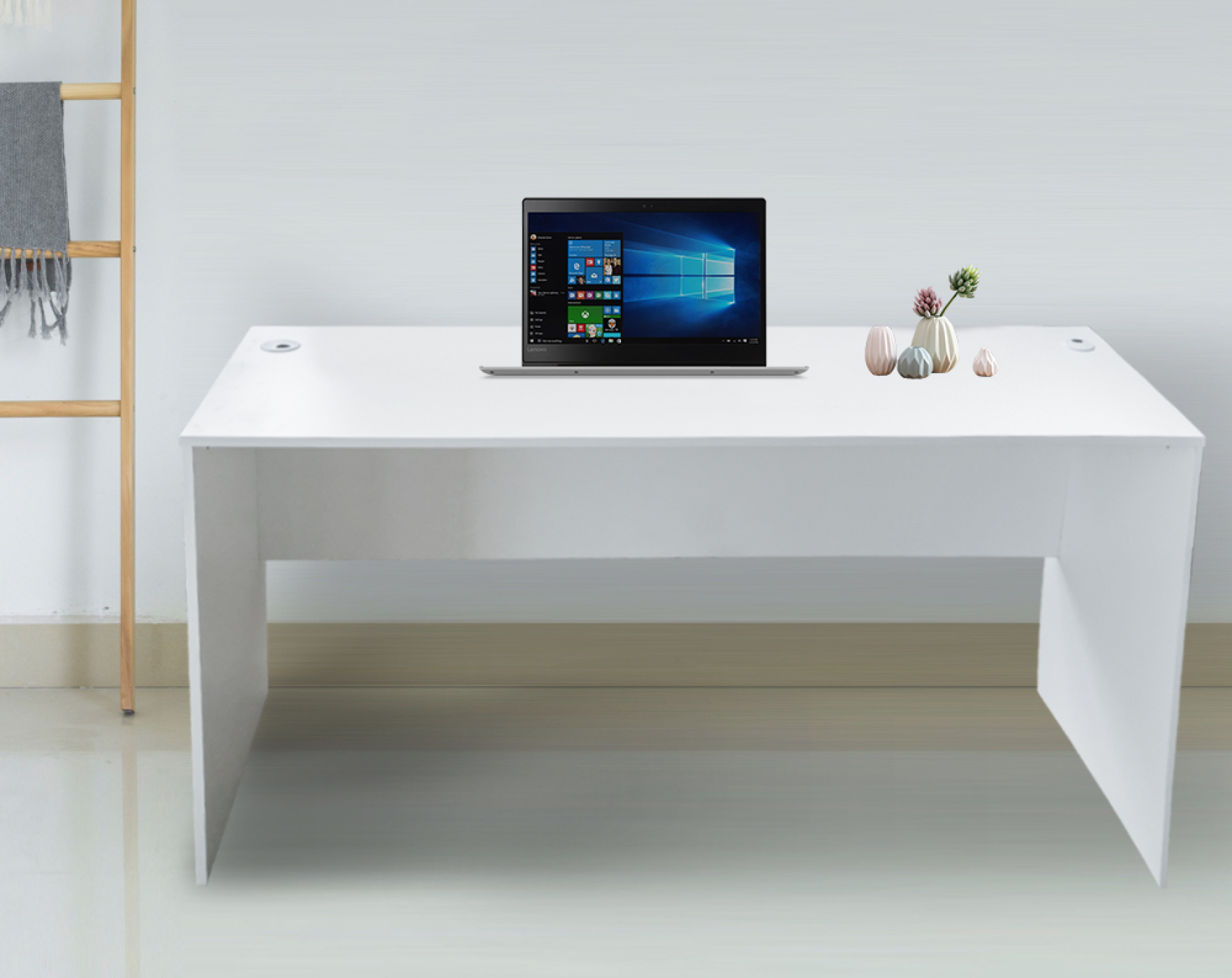Bureau - laptoptafel - 140 cm breed en 50 cm diep - wit - alternatieve afbeelding