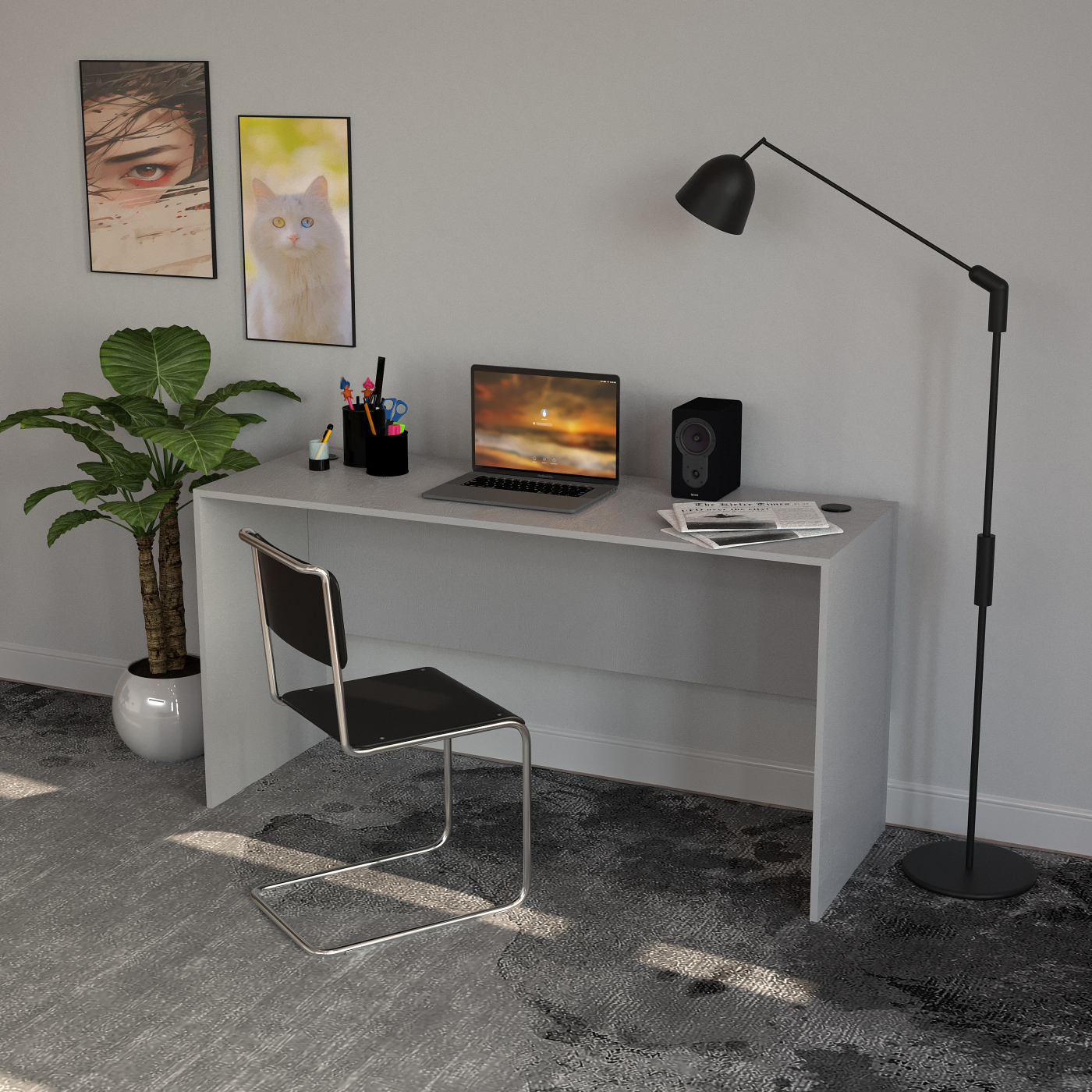 Bureau - laptoptafel - 140 cm breed en 50 cm diep - alternatieve afbeelding
