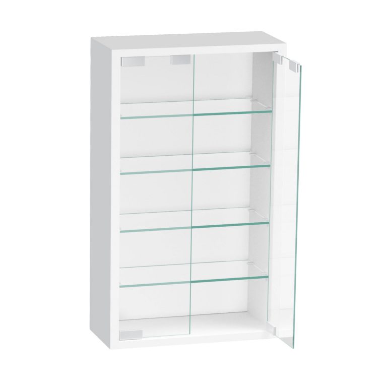VDD Vitrinekast - Openslaande Glazen Deuren - 60 x 30 x 13 cm - Wit - alternatieve afbeelding