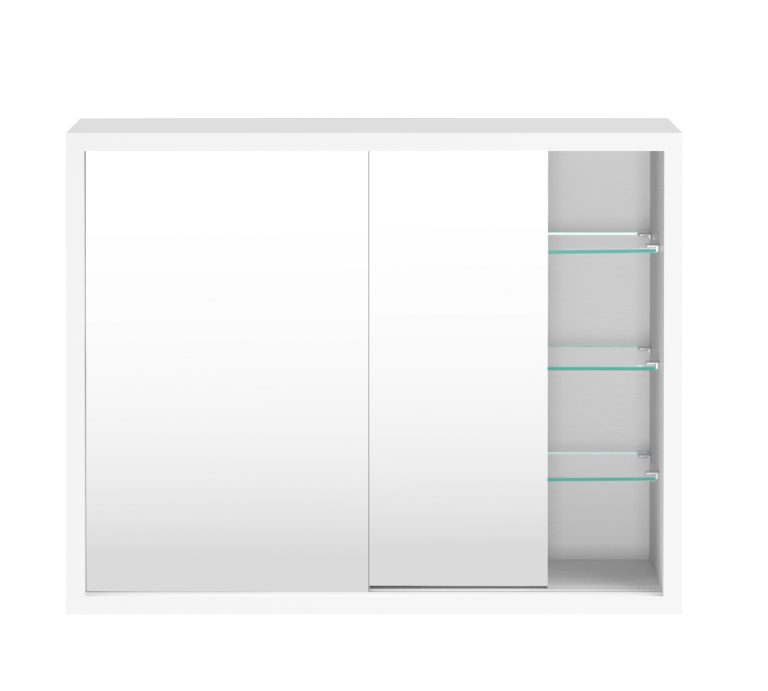 VDD Zwarte Vitrinekast met ESG-glas - 75 cm x 55 cm x 14 cm