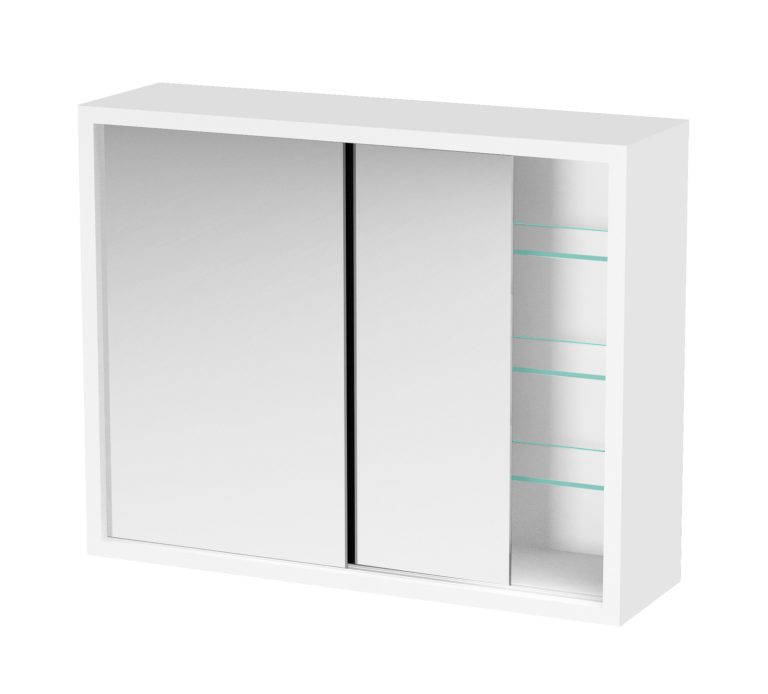 VDD Zwarte Vitrinekast met ESG-glas - 75 cm x 55 cm x 14 cm