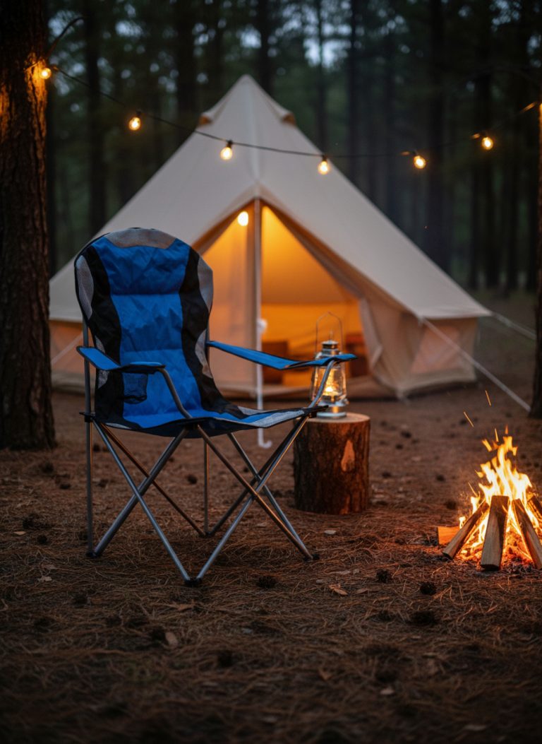 VDD - campingstoel - vouwstoel - campingstoel opvouwbaar - camping stoel - campingstoelen - campingstoel opvouwbaar - opvouwbaar - bekerhouder - blauw - alternatieve afbeelding