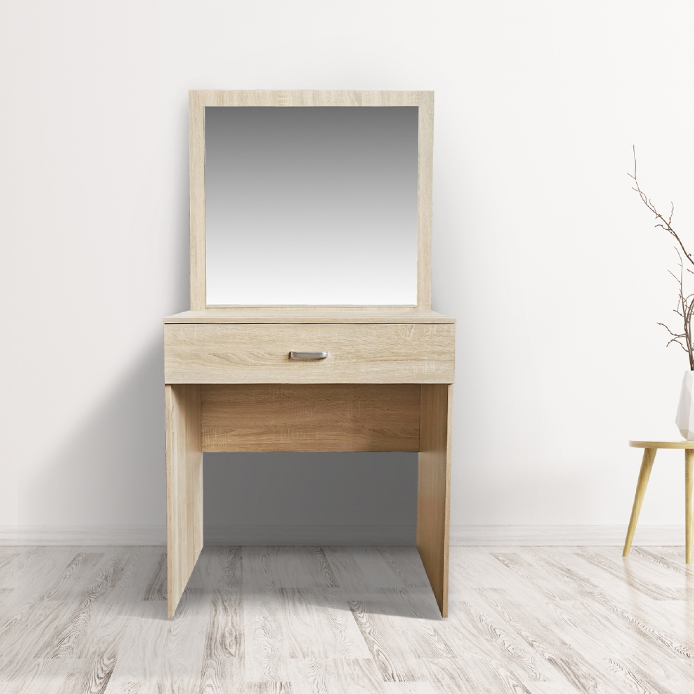 VDD - Kaptafel make up visagie opmaaktafel bureau - toilettafel - lichtbruin - alternatieve afbeelding