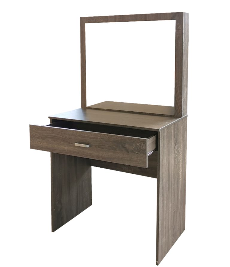 VDD - Kaptafel make up visagie opmaaktafel - toilettafel - met grote spiegel - bruin