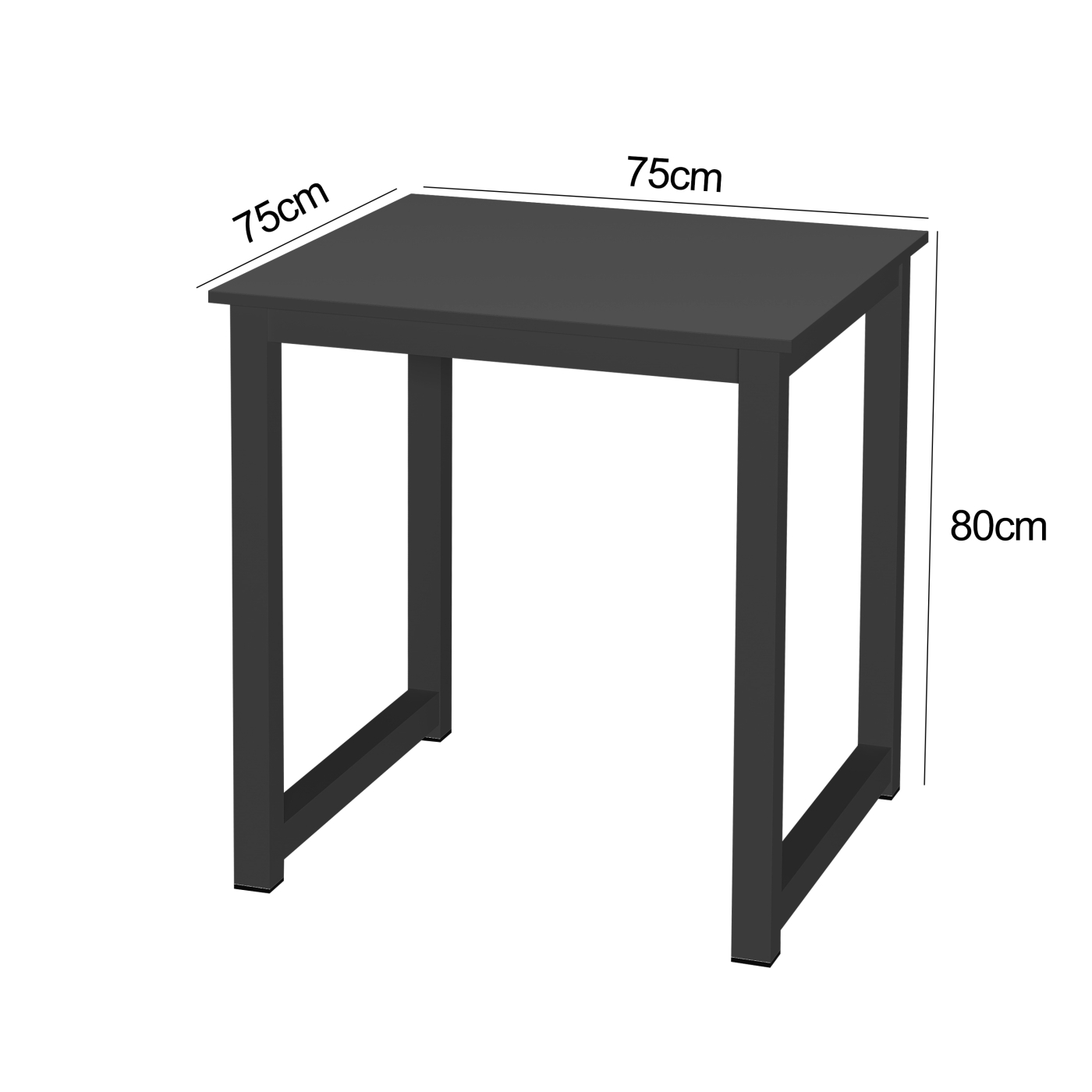 Keukentafel - bureau tafel - 75 cm x 75 cm - zwart - Meubel-Plein Keukentafel - bureau tafel - 75 cm x 75 cm - zwart - Meubel-Plein