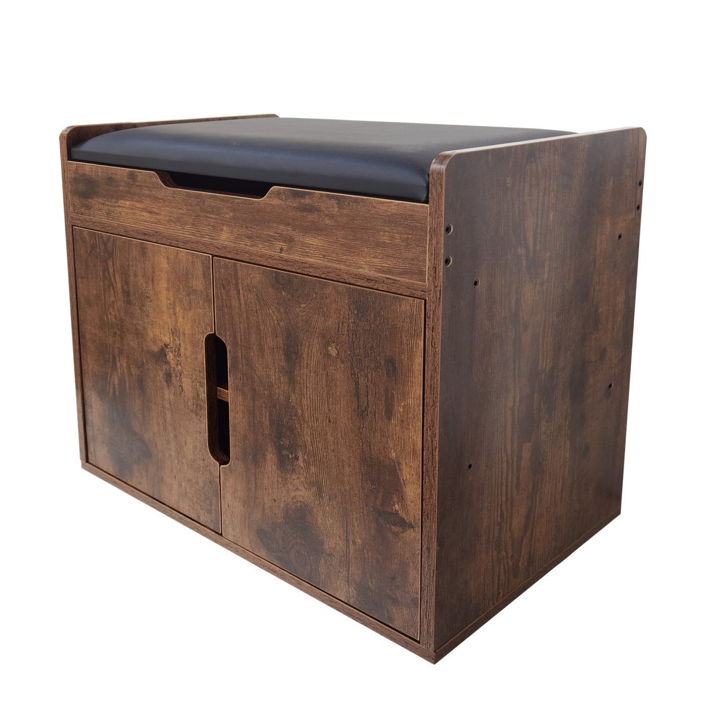 VDD Schoenenenbank - Kast - Opbergkast - Opbergruimte - Schoenenrek - Opklapbaar met Zitkussen - Bruin