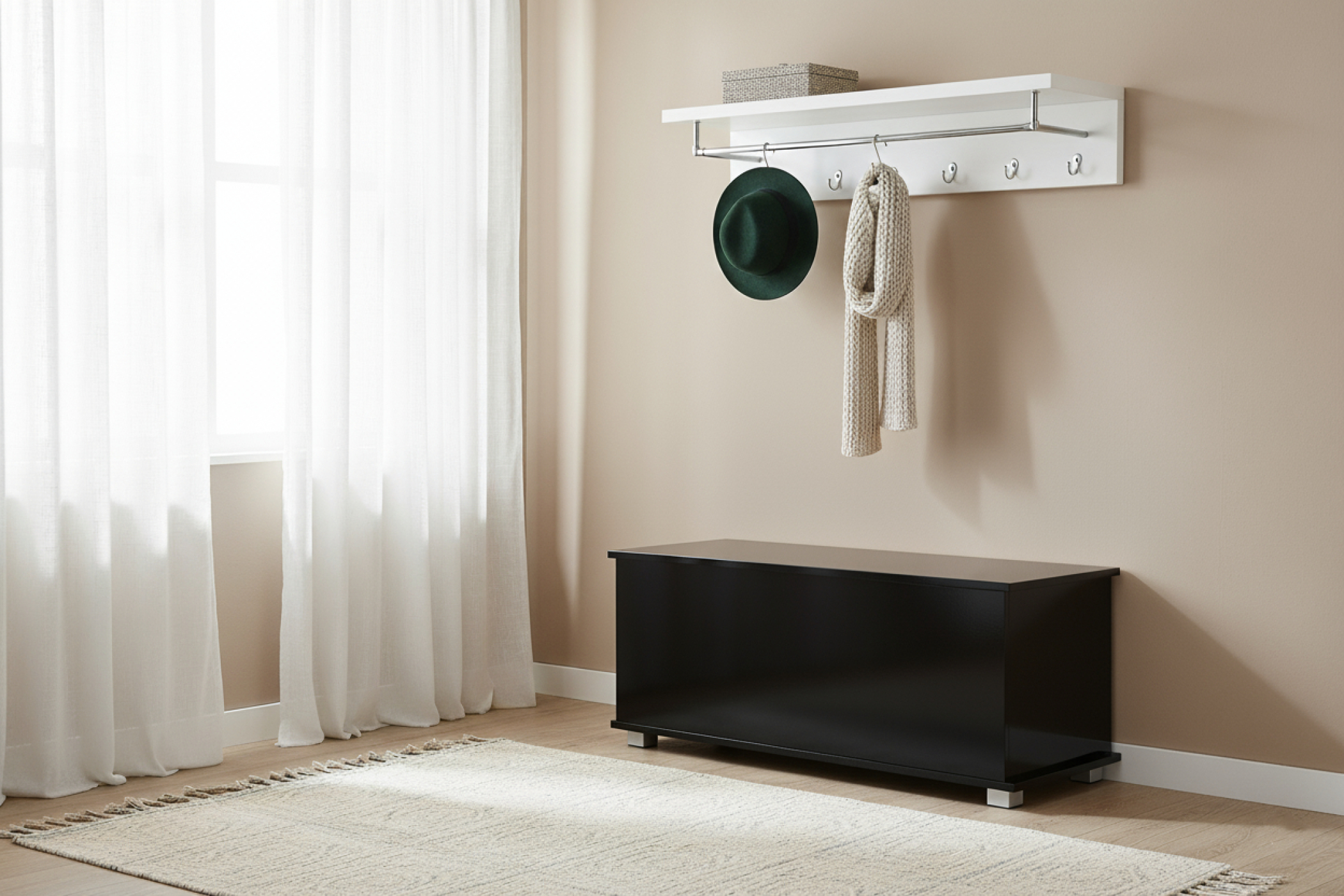 Opbergkist hout - speelgoedkist - dekenkist - 100 cm breed - zwart - alternatieve afbeelding