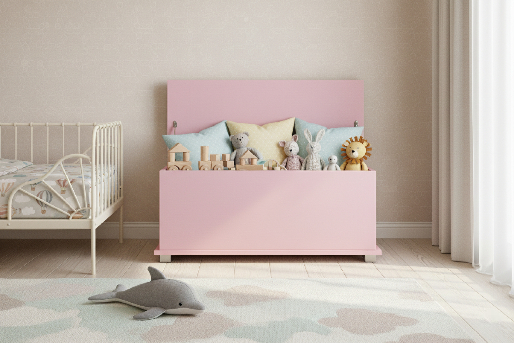 VDD - Opbergkist - speelgoedkist - dekenkist - 100 cm breed - roze - Meubel-Plein VDD - Opbergkist - speelgoedkist - dekenkist - 100 cm breed - roze - Meubel-Plein