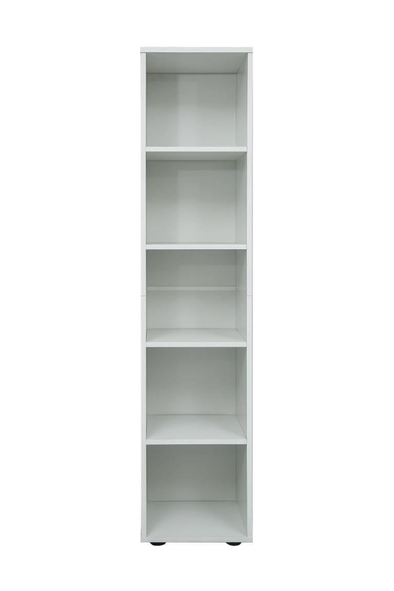 Wandrek ladder boekenkast Stoer - industrieel metaal hout - 152 cm hoog - wit - Meubel-Plein