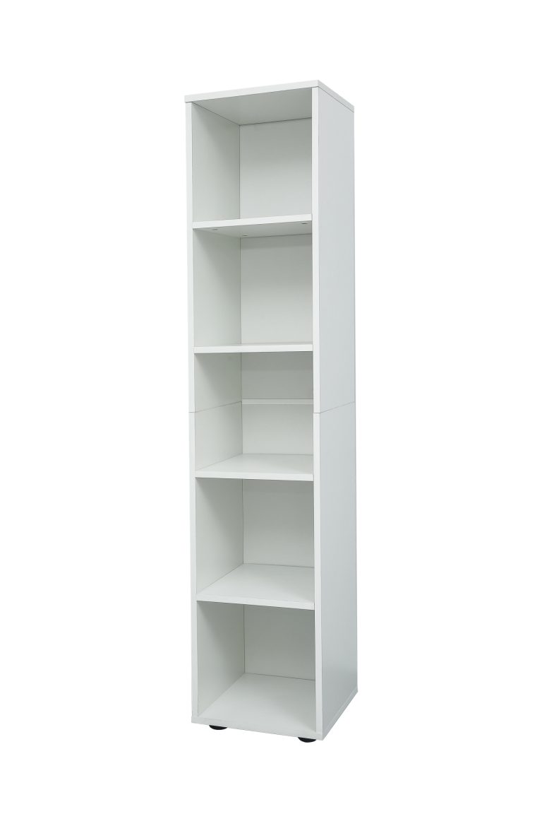 Wandrek ladder boekenkast Stoer - industrieel metaal hout - 152 cm hoog - wit - Meubel-Plein