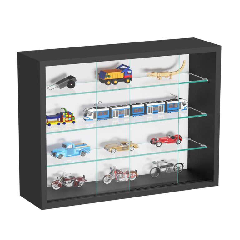 VDD Vitrinekast - Glazen Schuifdeuren - 50 x 40 x 13 cm - Zwart