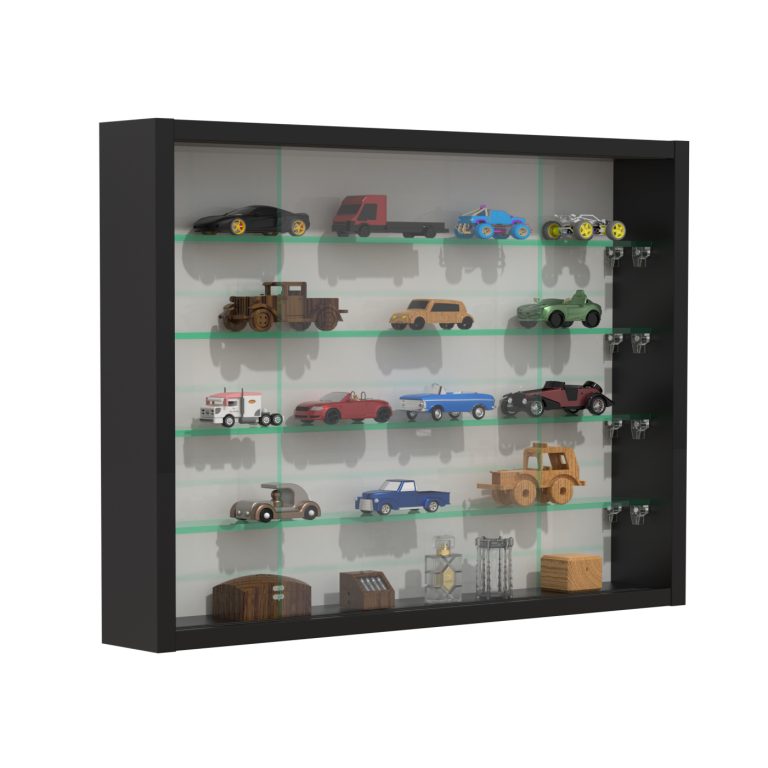 VDD Vitrinekast - Glazen Schuifdeuren - 50 x 40 x 7 cm - Zwart