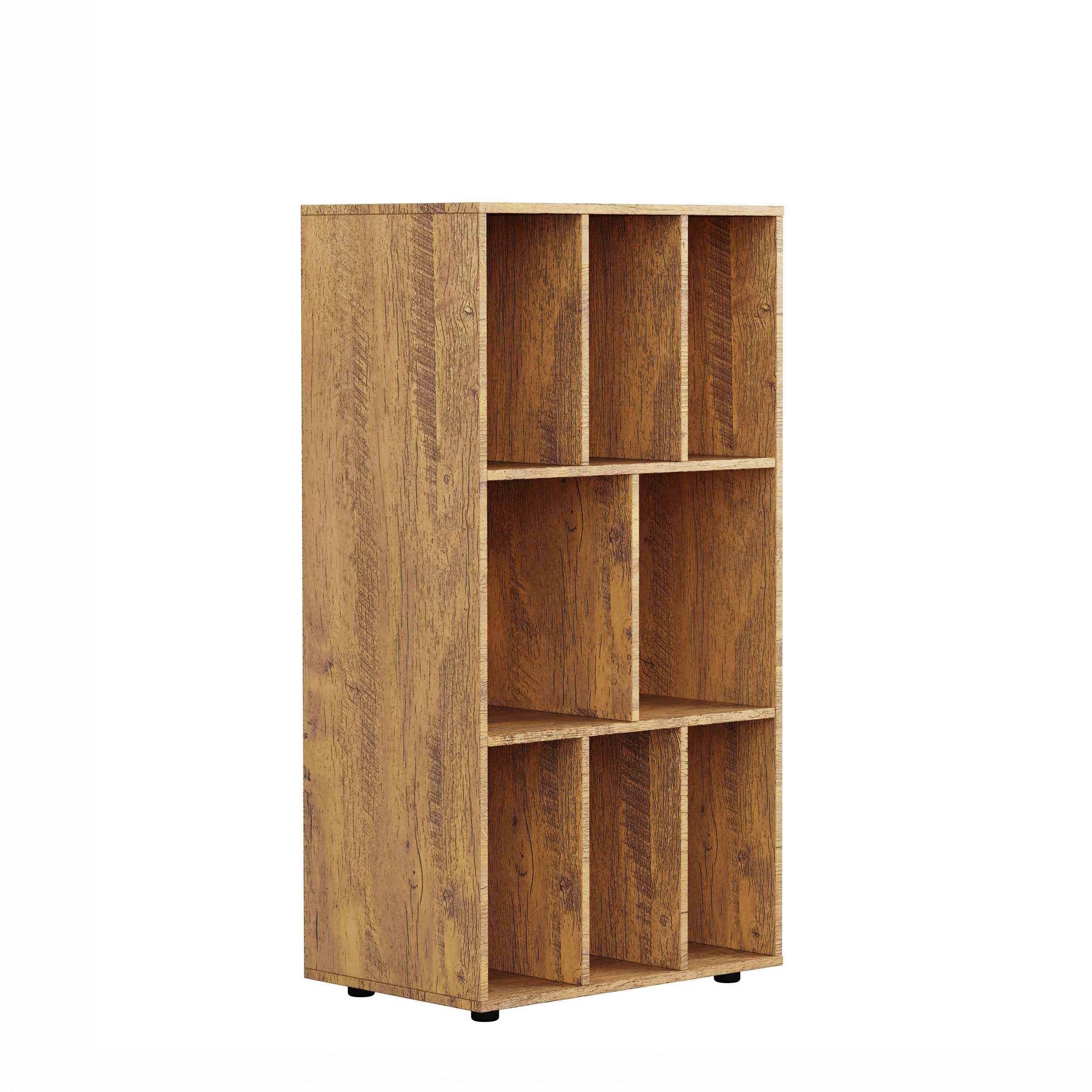 VDD Vinyl Opbergkast - Kast met 8 Vakken - 114 x 60 x 40 cm - Bruin
