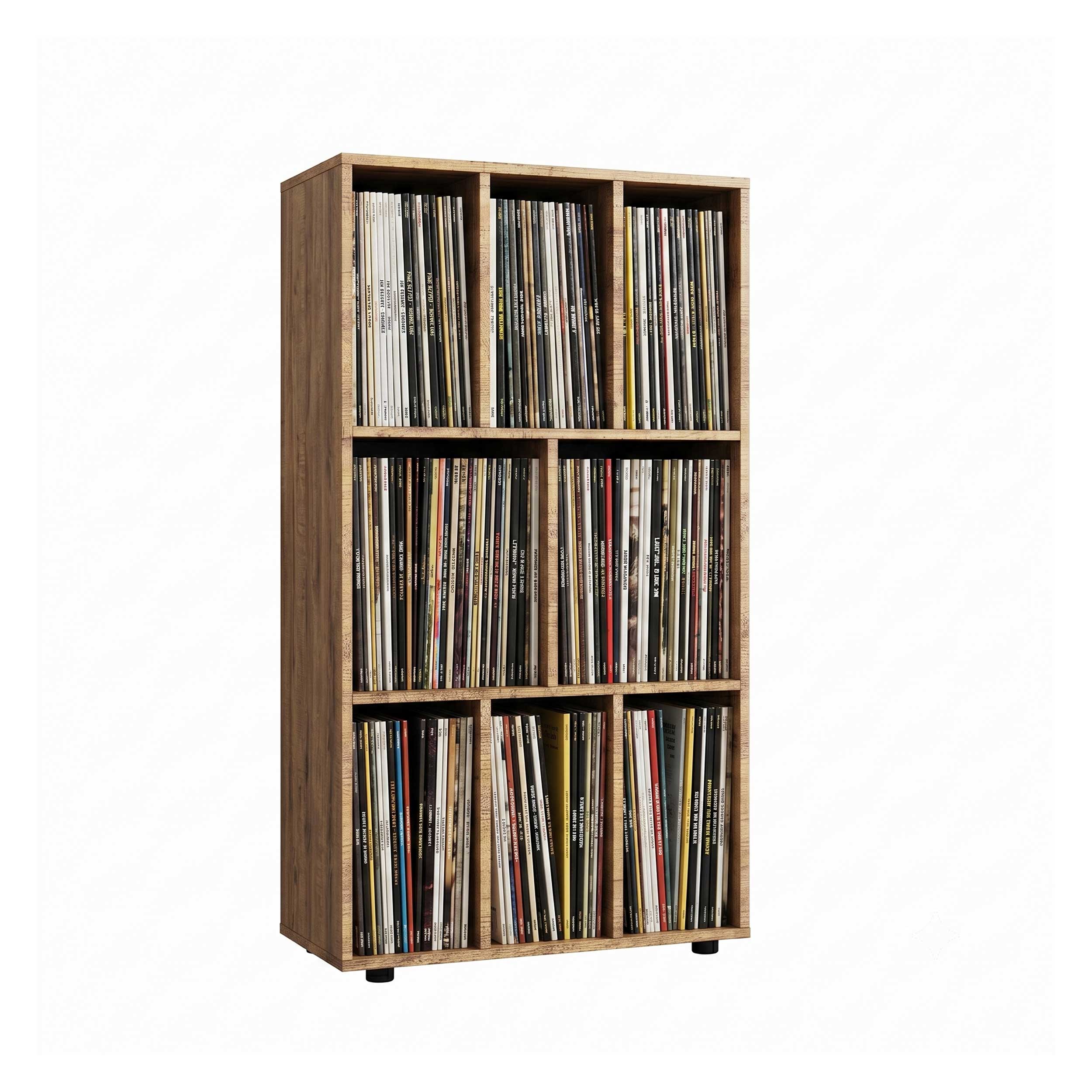 VDD Vinyl Opbergkast - 8 Vakken - 114 x 60 x 40 cm - Bruin VDD Vinyl Opbergkast - 8 Vakken - 114 x 60 x 40 cm - Bruin