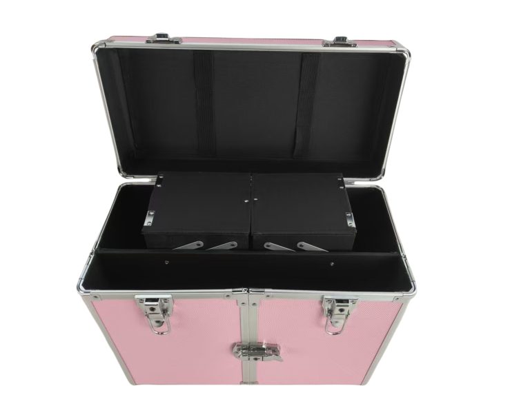 VDD - Kapperskoffer - kappers trolley – Kappers Koffer – Kapperstrolley – Kapperstas - Schmink visagie koffer trolley – Verrijdbaar – Draagbaar - Roze - alternatieve afbeelding