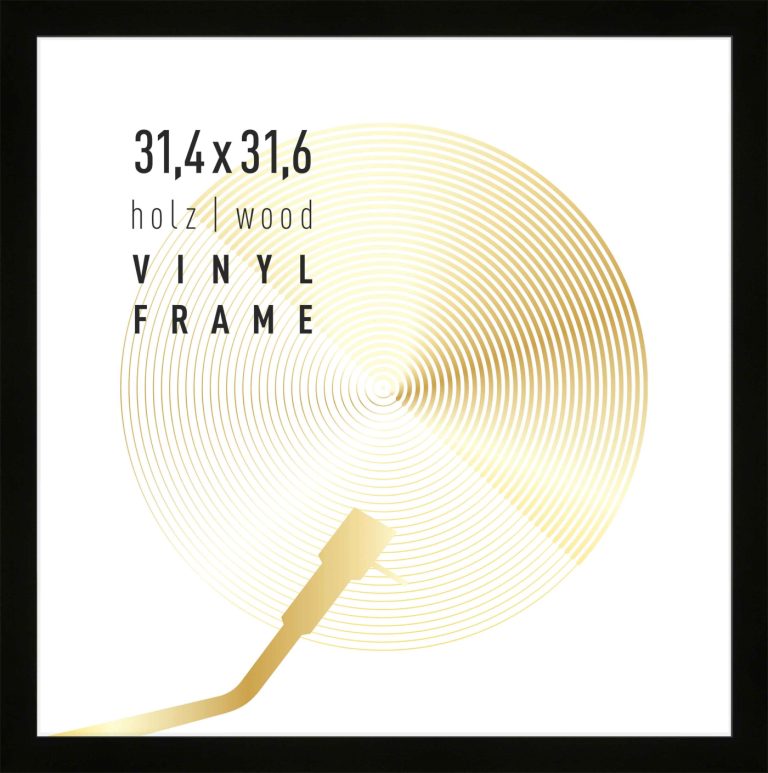 VDD Vinyl Wissellijst - Voor inlijsten van 12 inch LP - Hout - Zwart